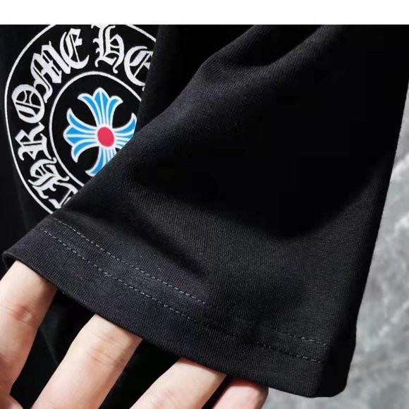 New Chrome Hearts cross pattern print casual couples short-sleeved T-shirt - Picture 6 of 6